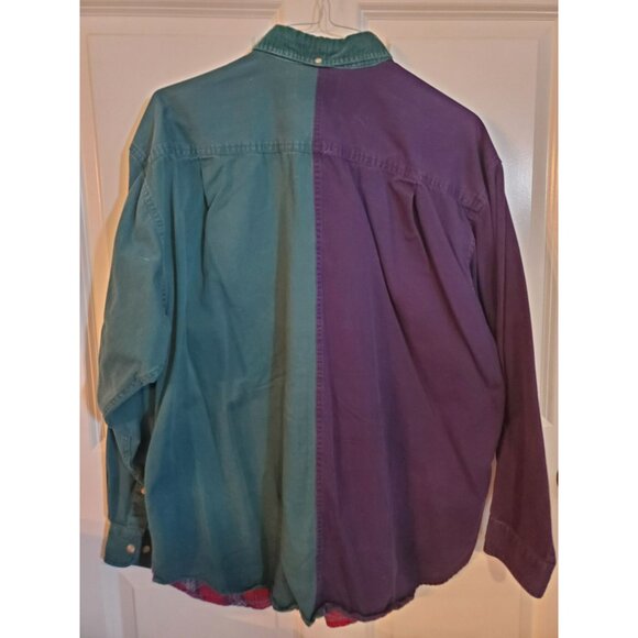 MTO International Men's Vintage shirt Size Large Red/Green/Blue Long sleeve Retr - Picture 2 of 3